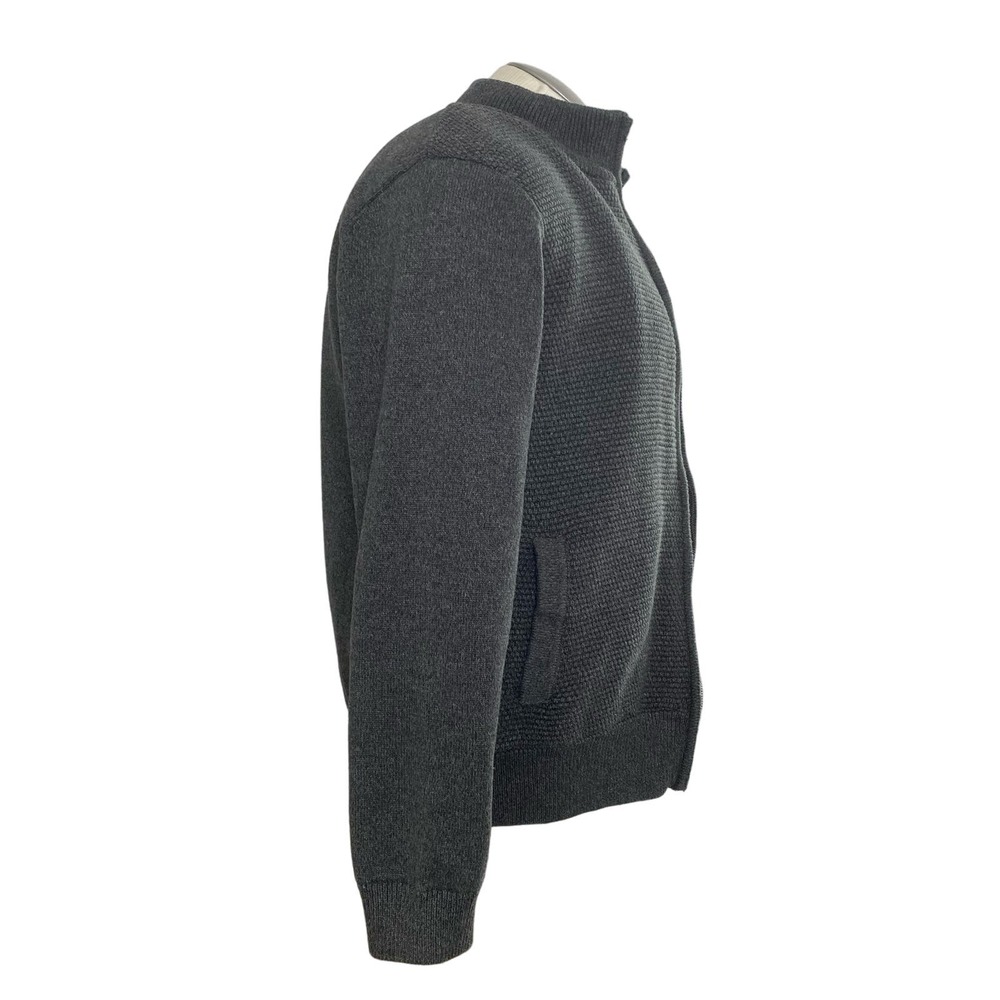 Emanuel Ungaro gray fleece lined zip front sweater XXL - Picture 8 of 11